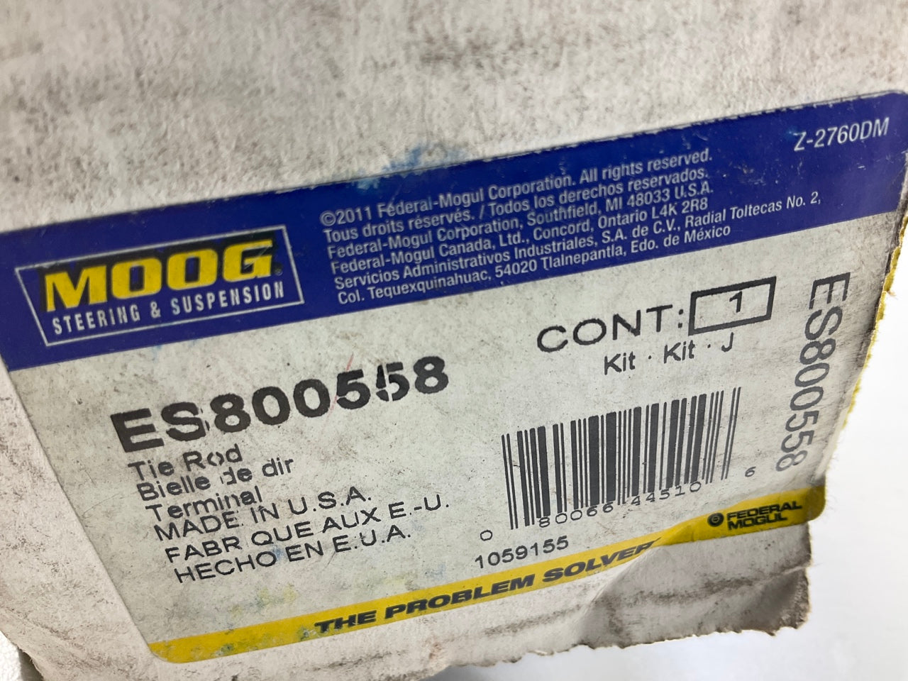 MISSING HARDWARE - Moog ES800558 Steering Drag Link 2003-13 Ram 1500/2500/3500