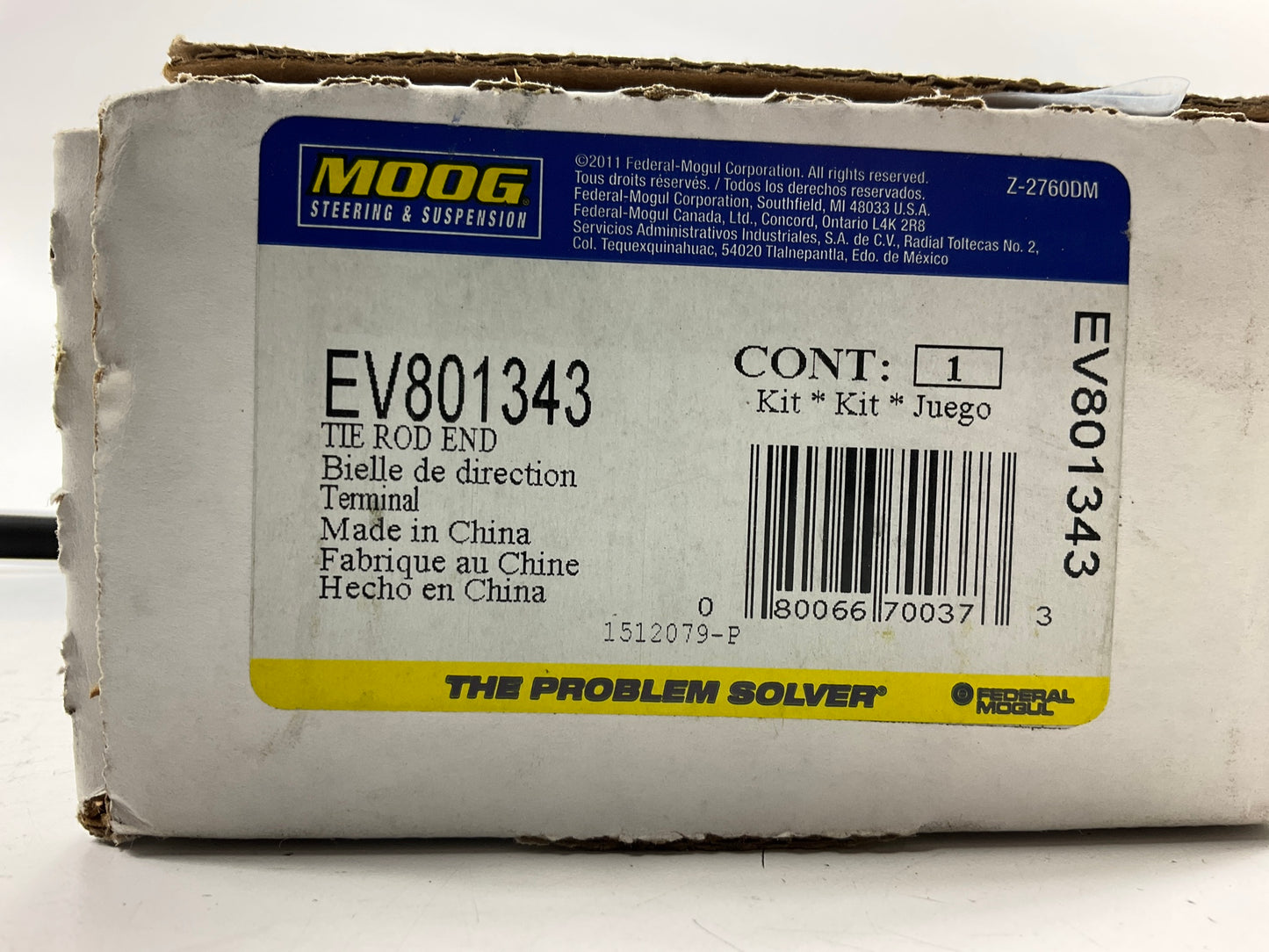 Moog EV801343 Front Inner Steering Tie Rod End