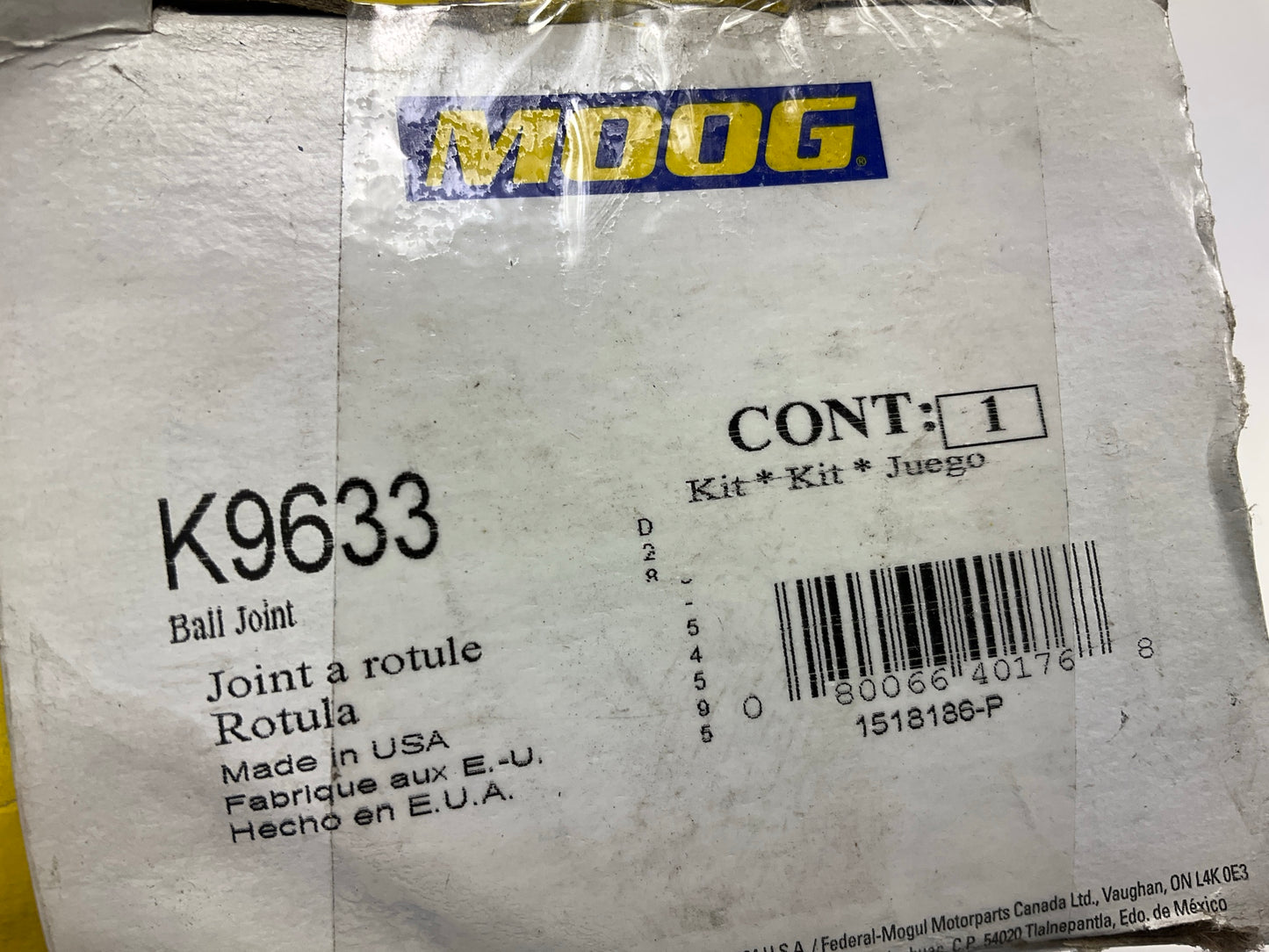 Moog K9633 Front Lower Ball Joint