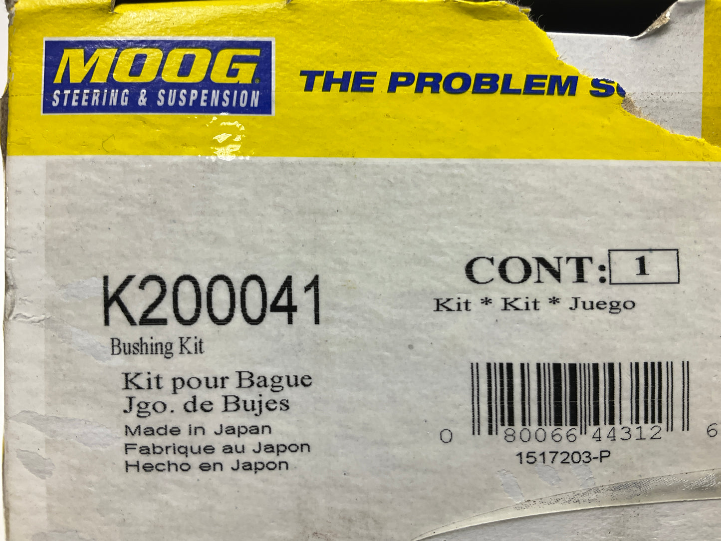 Moog K200041 Suspension Control Arm Bushing, Front Lower Rearward