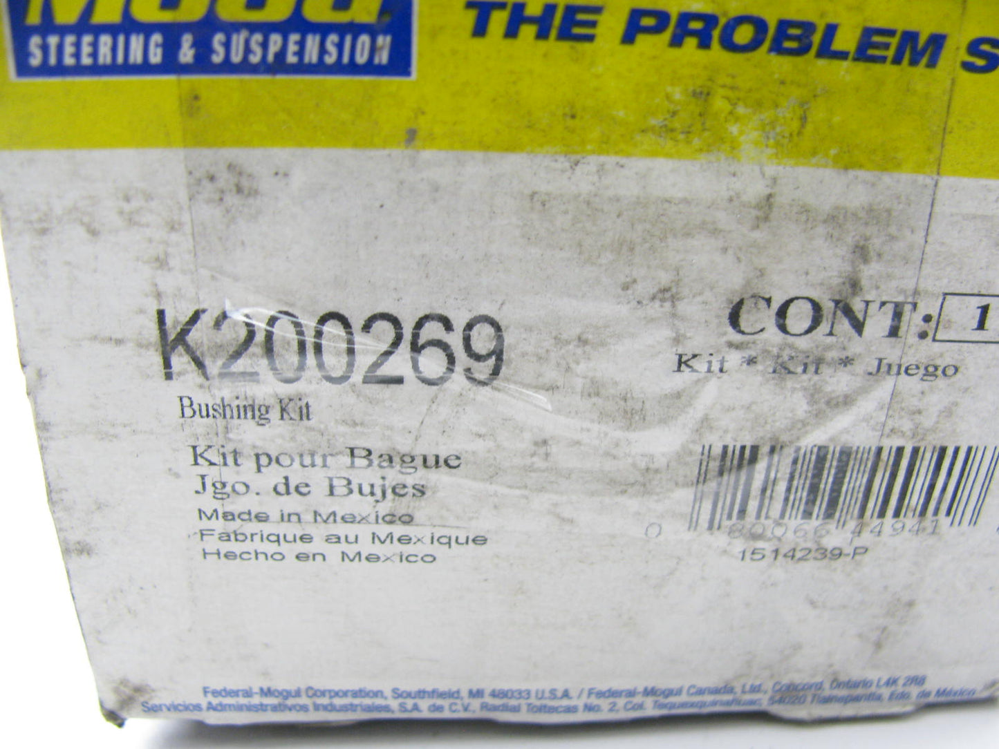 Moog K200269 Suspension Control Arm Bushing Kit - Front Upper