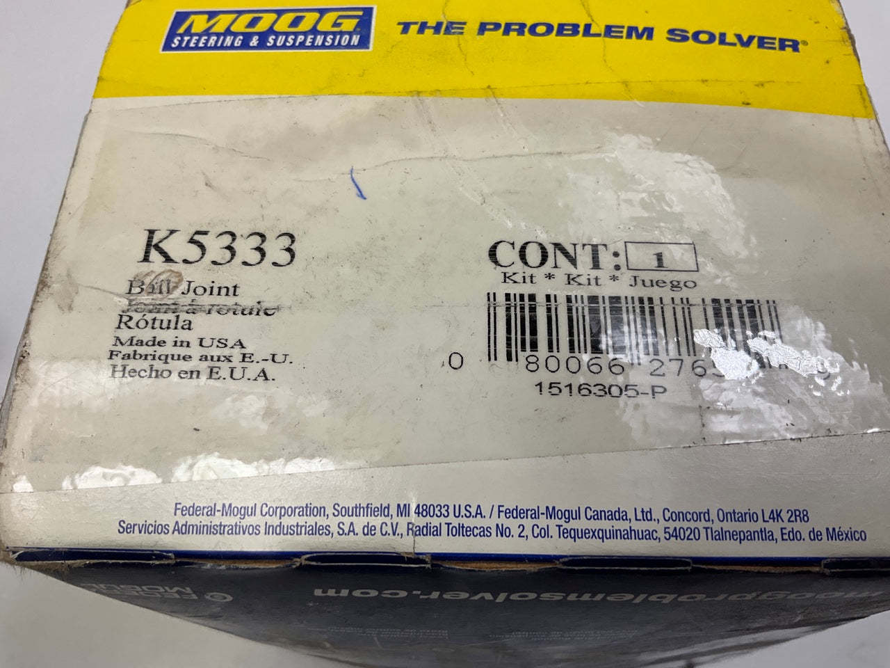 NO HARDWARE - Moog K5333 Front Lower Suspension Ball Joint
