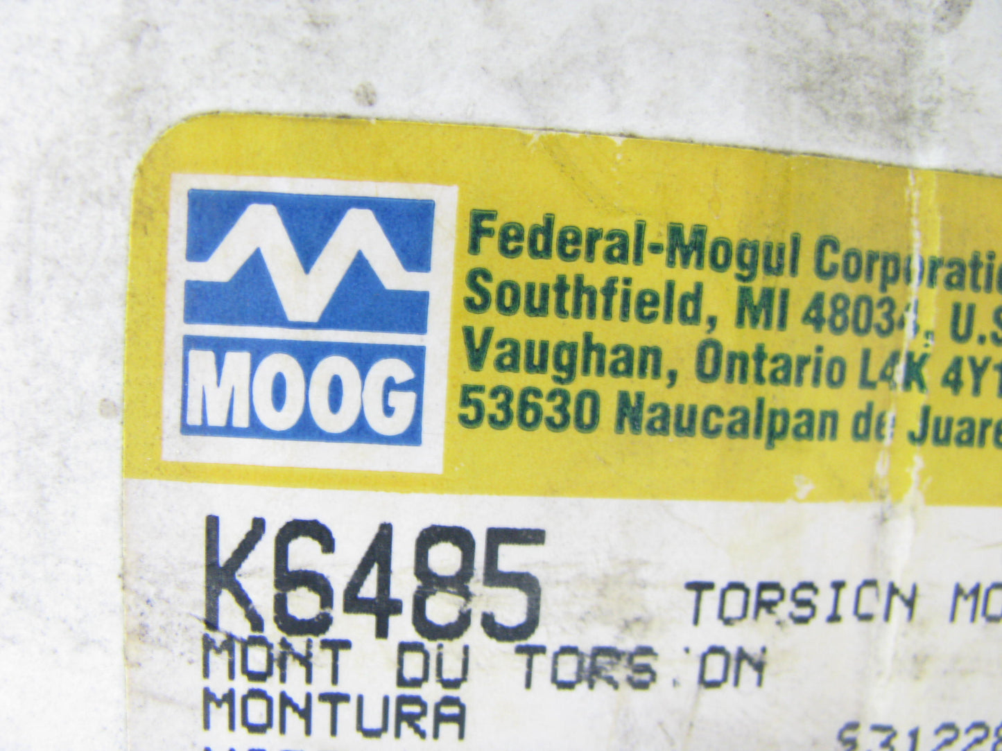 Moog K6485 Torsion Bar Mount - Front