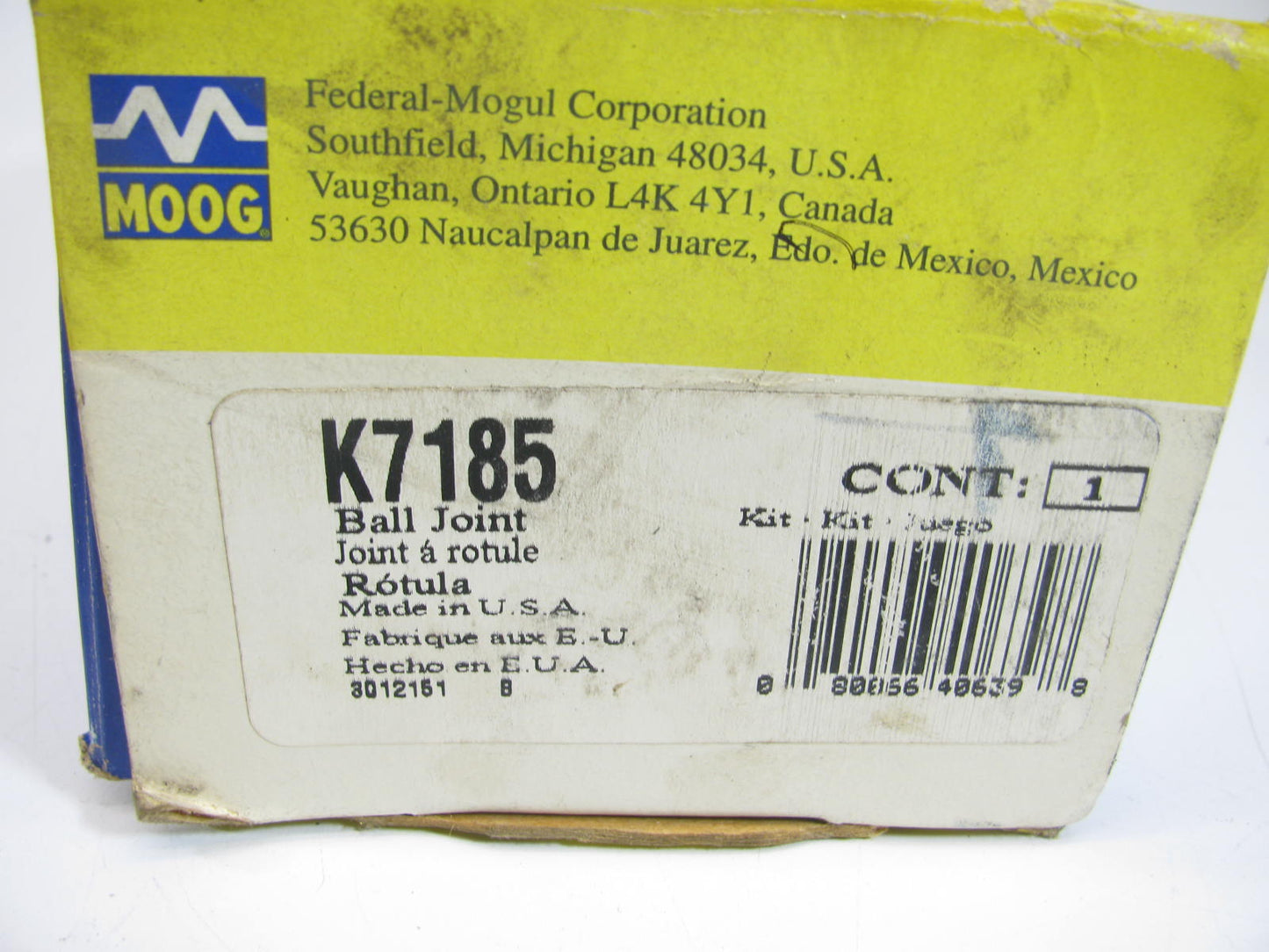 Moog K7185 Suspension Ball Joint Assembly - Front Lower