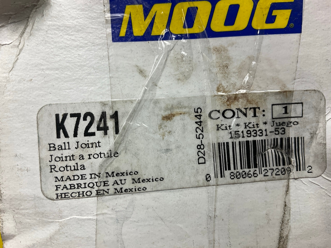 NO HARDWARE Moog K7241 Front Lower Ball Joint For 1997-99 Dakota 99 Durango RWD