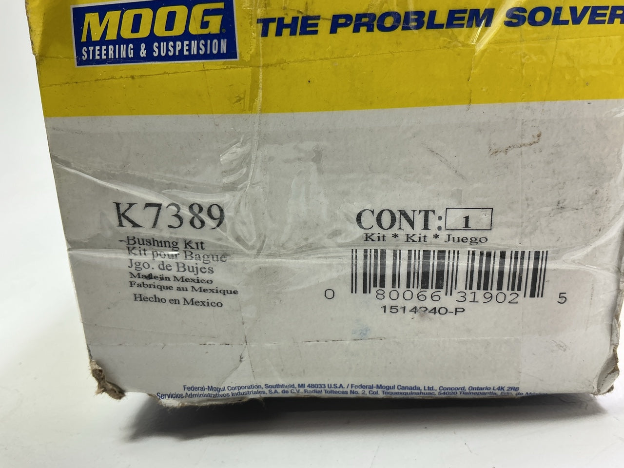 Moog K7389 Front Lower Suspension Control Arm Bushing Kit