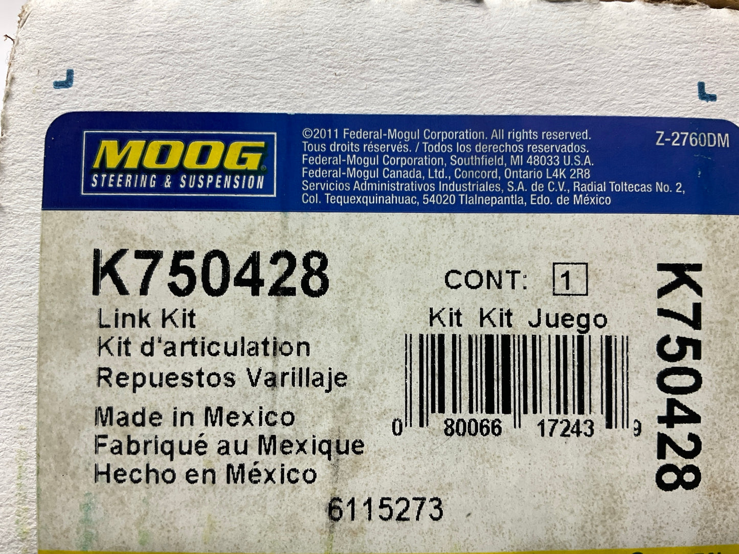 Moog K750428 Front Suspension Stabilizer Sway Bar Link Kit
