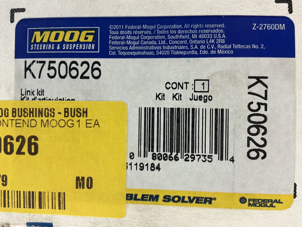 Moog K750626 Front Left Suspension Stabilizer Sway Bar Link Kit