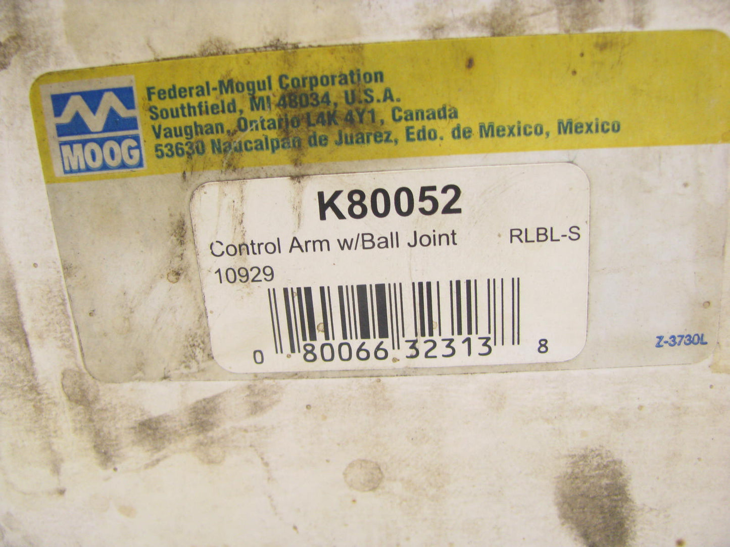 Moog K80052 FRONT RIGHT Upper Suspension Control Arm And Ball Joint