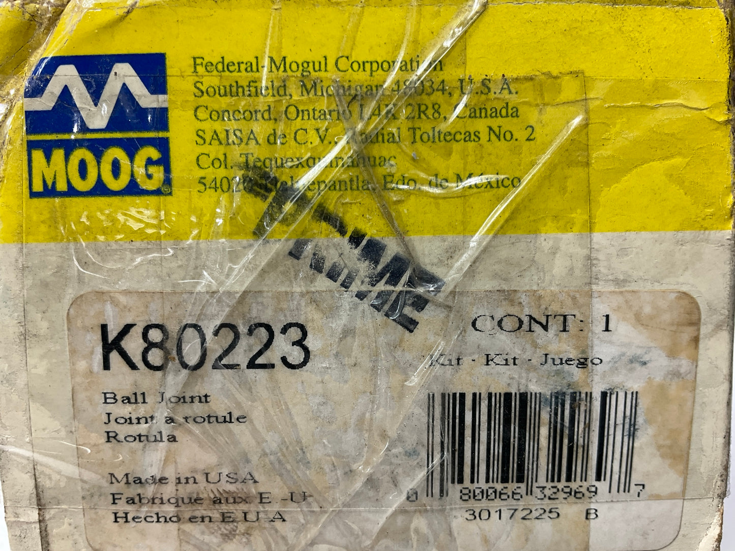 Moog K80223 Suspension Ball Joint, Front Lower