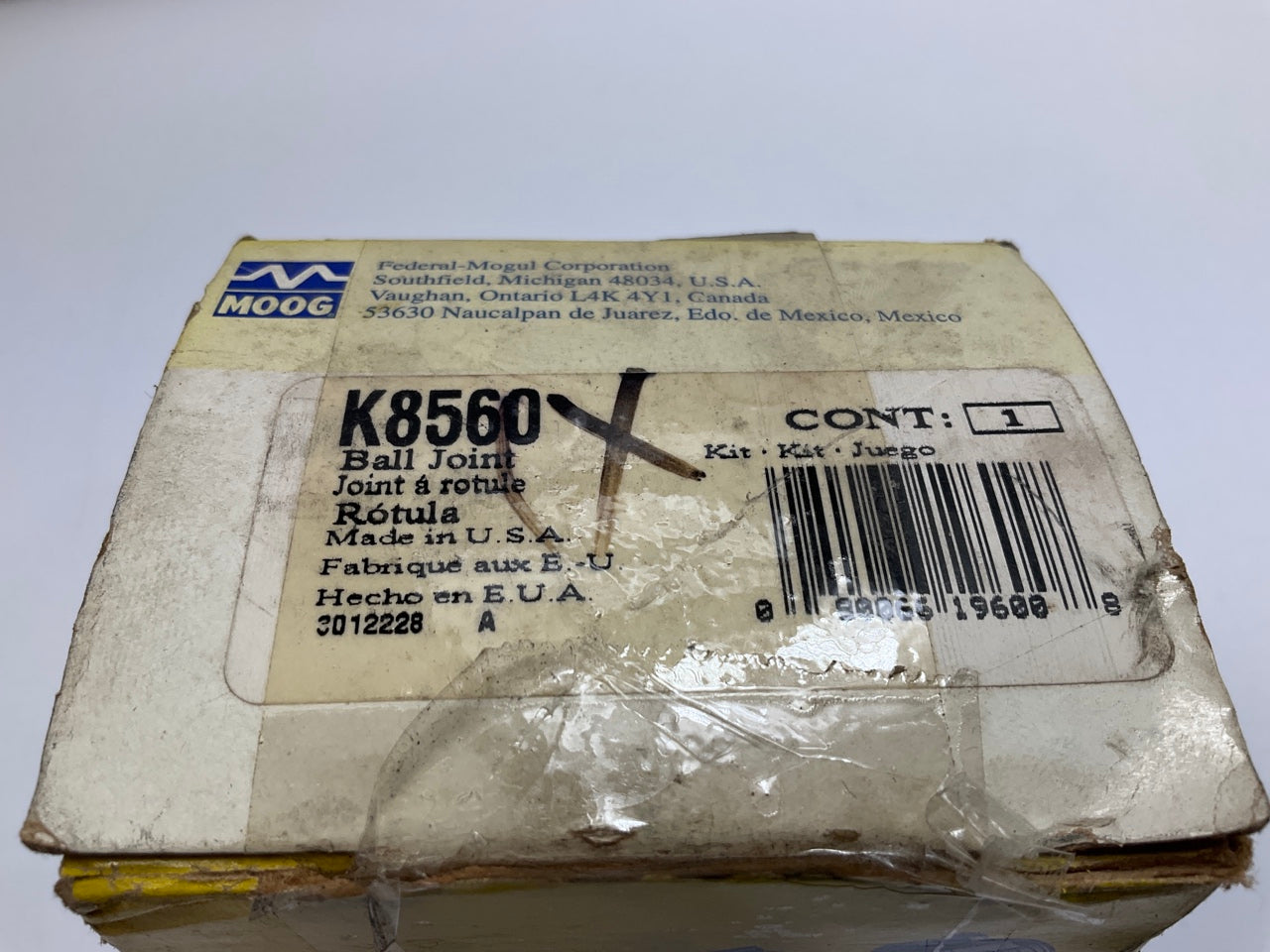 MISSING HARDWARE - Moog K8560 Suspension Ball Joint - Front Upper