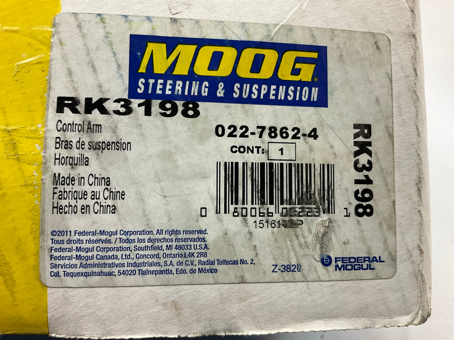 Moog RK3198 Front Upper Control Arm & Ball Joint For 2002-2007 Jeep Liberty