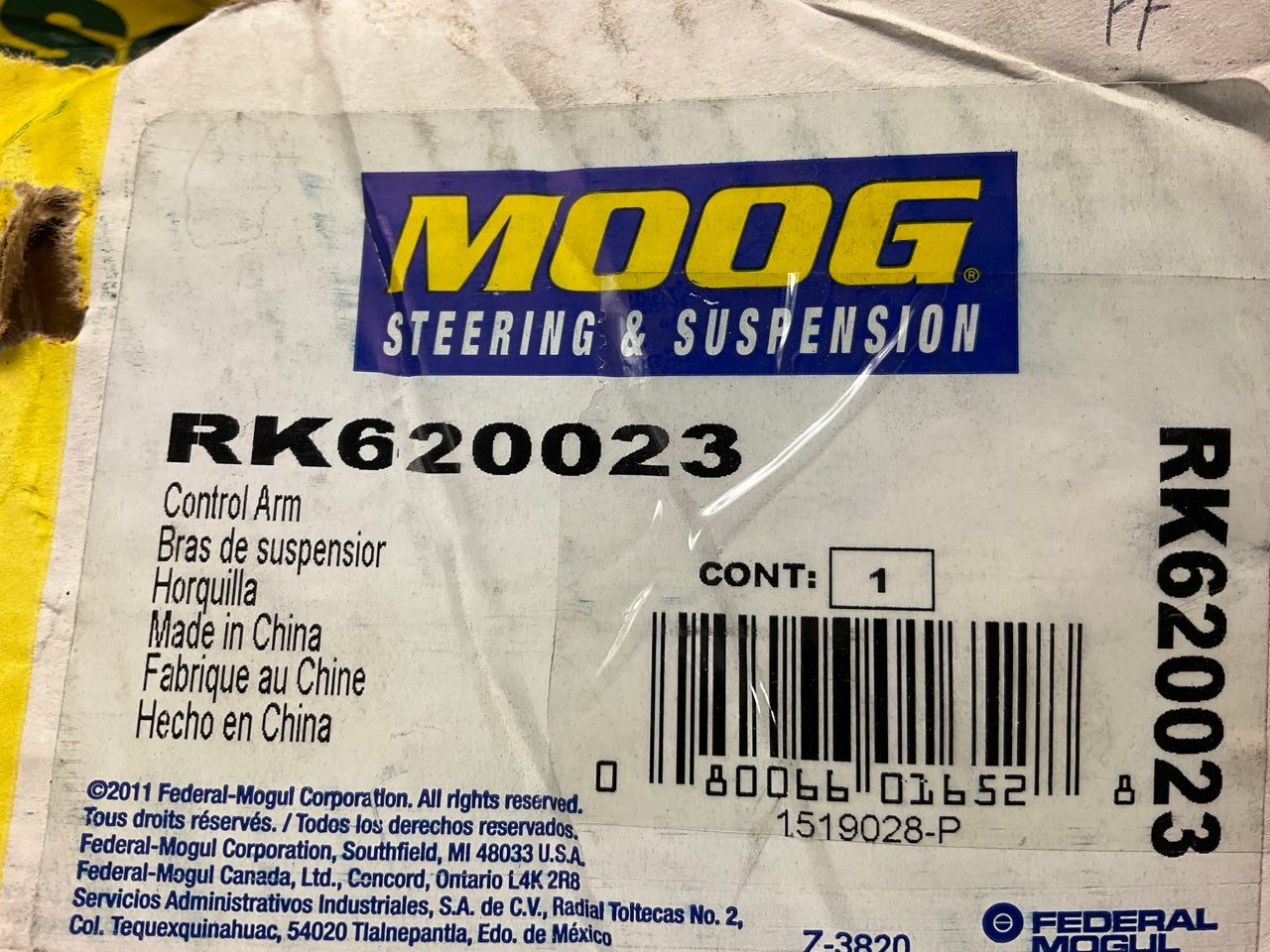 MISSING BOLT Moog RK620023 Control Arm And Ball Joint - Front Right Lower