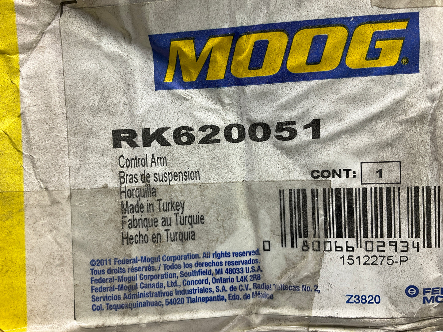 Moog RK620051 Front Right Lower Suspension Control Arm