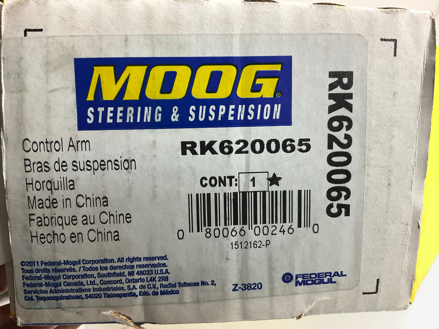 NO HARWDARE - Moog RK620065 Control Arm And Ball Joint , Front Right Lower