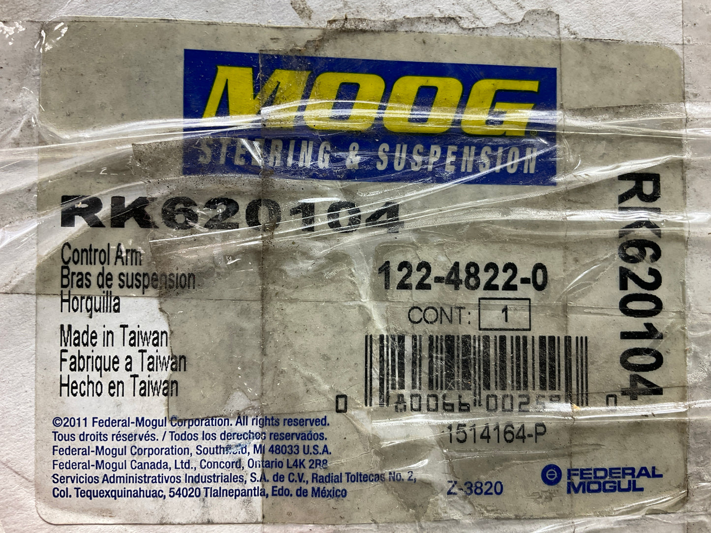 Moog RK620104 Front Right Upper Control Arm And Ball Joint