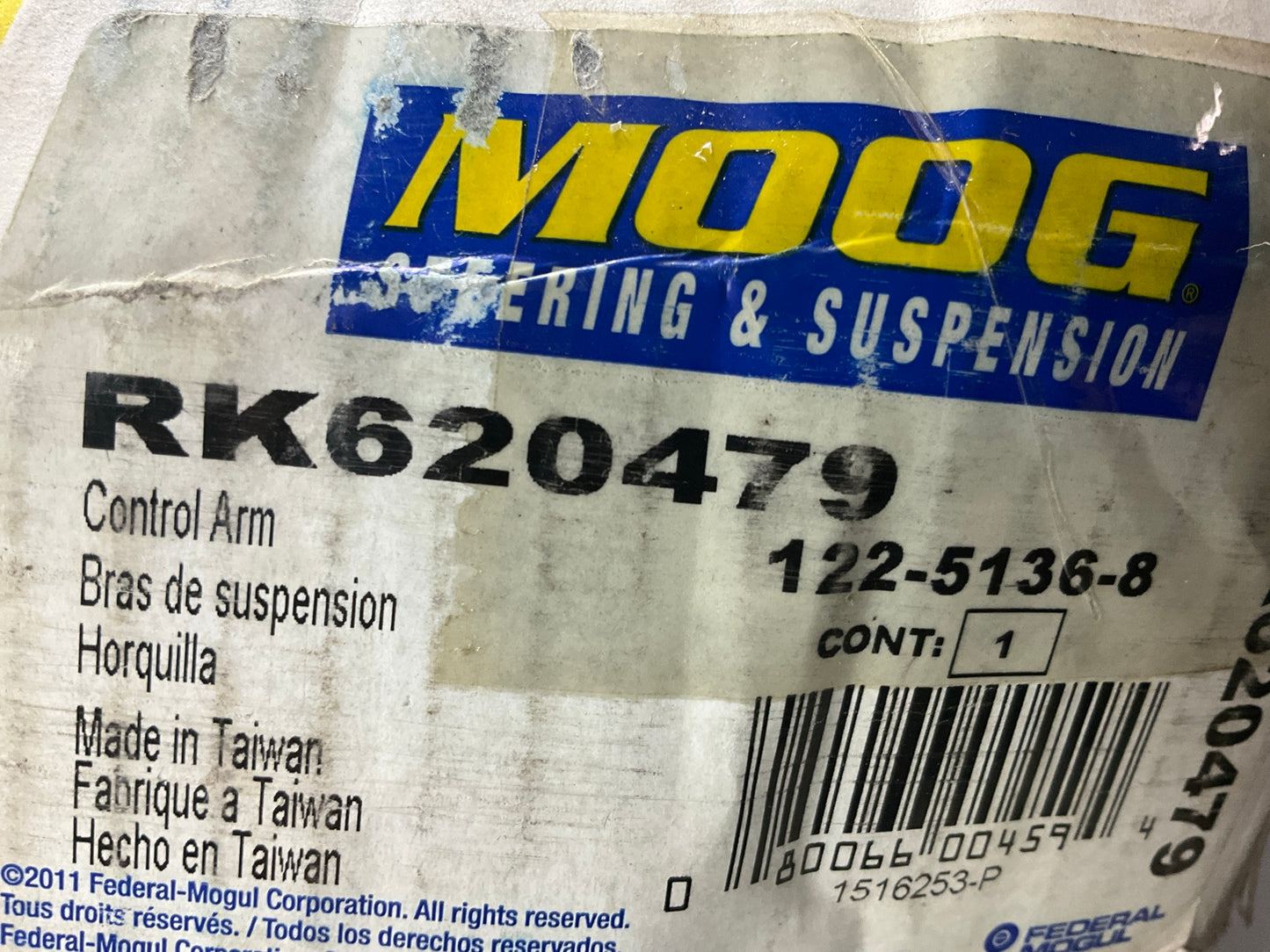 Moog RK620479 Suspension Control Arm And Ball Joint Assembly, Front Right Lower
