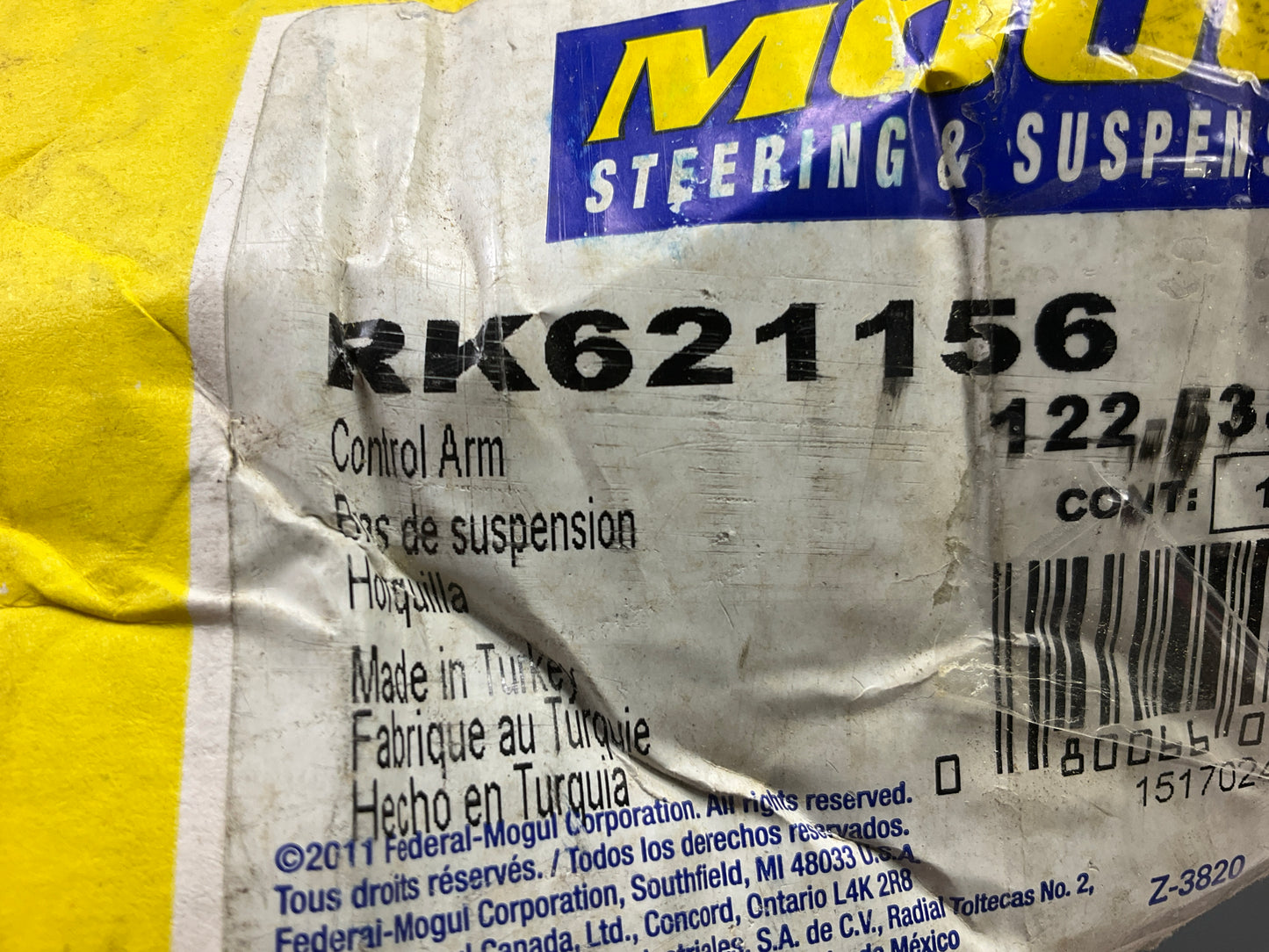 Moog RK621156 Suspension Control Arm And Ball Joint Assembly, Front Right Lower