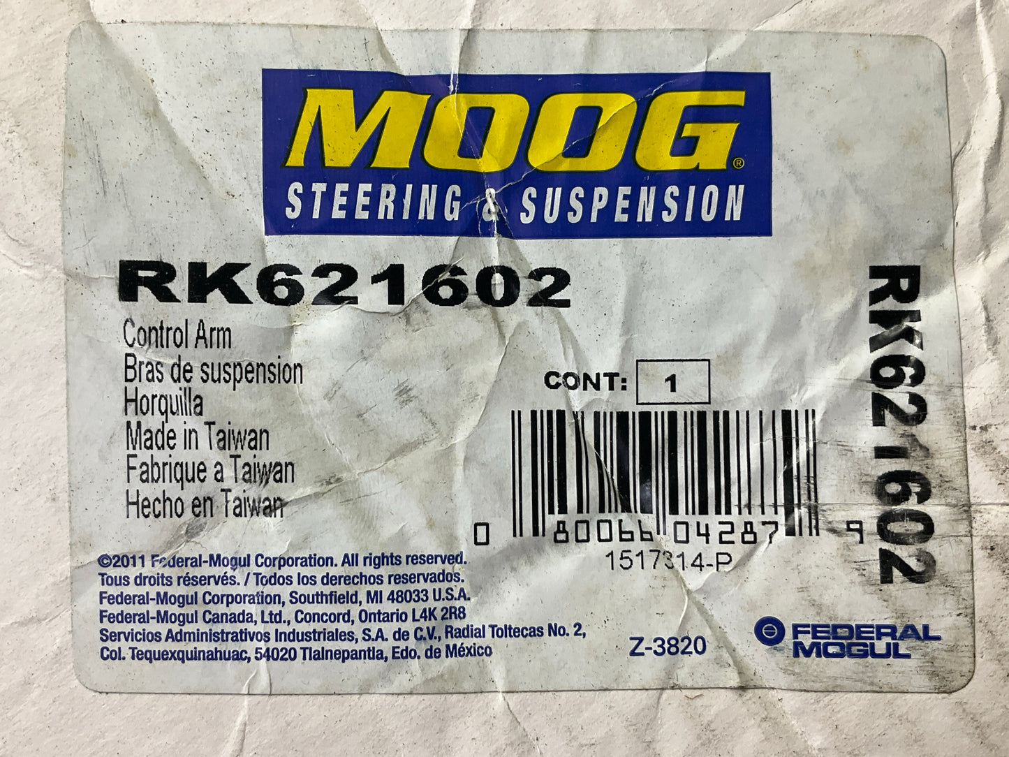 Moog RK621602 Front Right Lower Suspension Control Arm And Ball Joint