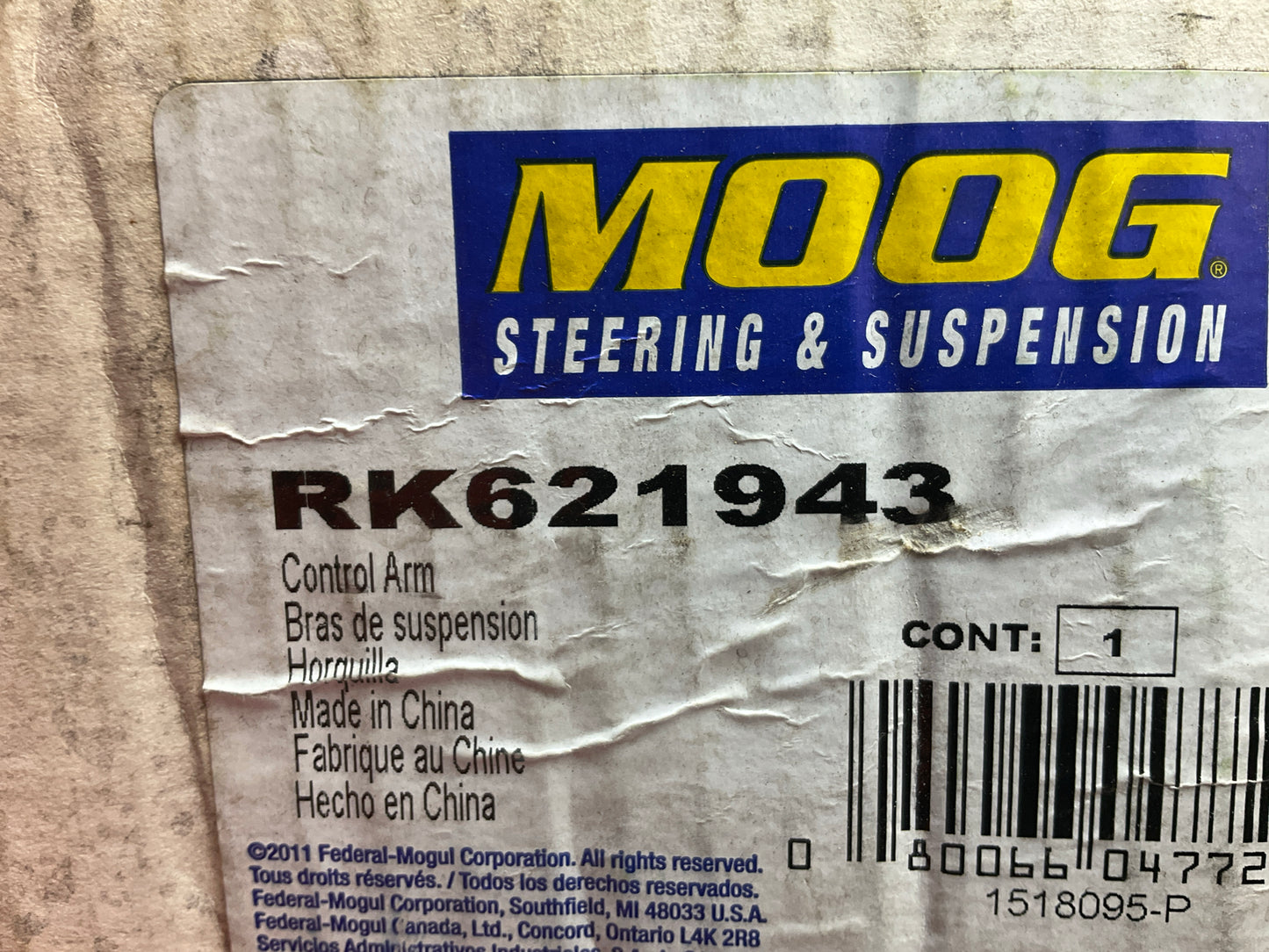 Moog RK621943 Front Left Lower Suspension Control Arm And Ball Joint Assembly
