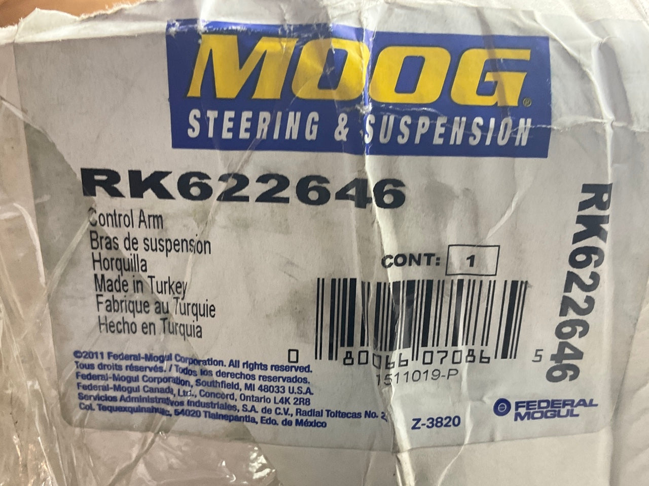 Moog RK622646 Front Right Lower Suspension Control Arm And Ball Joint