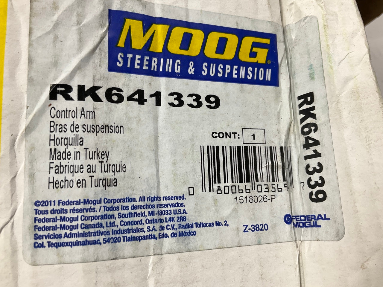 Moog RK641339 Front Right Lower Control Arm For 2005-2009 Hyundai Tucson