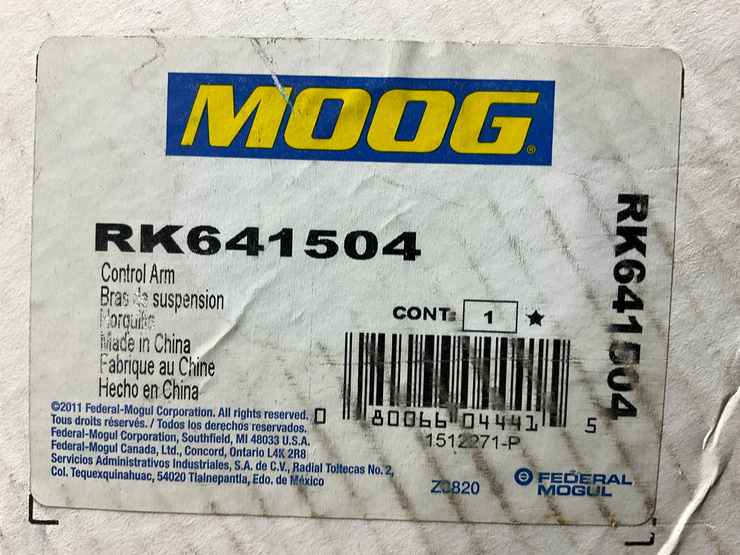 Moog RK641504 Front Left Lower Control Arm For 2011-2024 Dodge Ram 1500 4WD