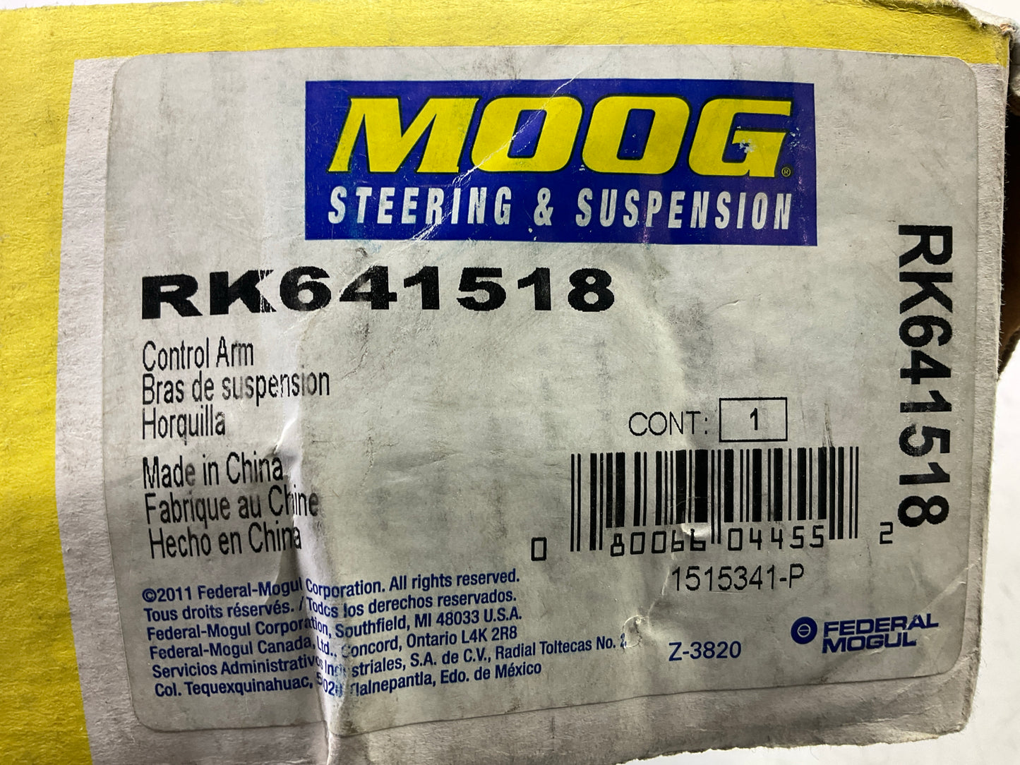 Moog RK641518 Front Right Lower Suspension Control Arm And Ball Joint