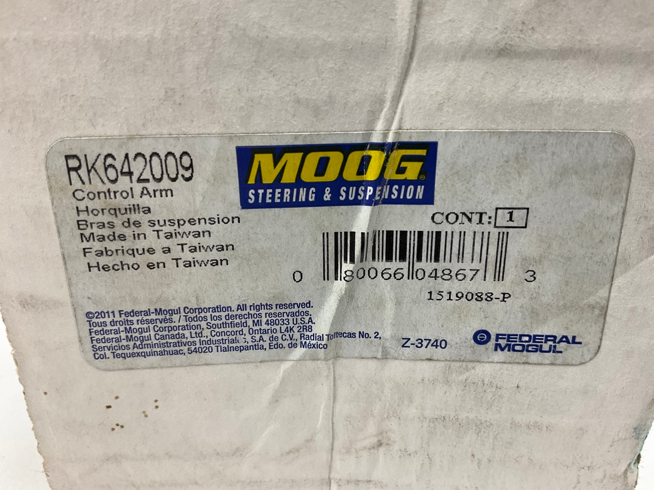 Moog RK642009 Front Left Lower Suspension Control Arm 05-07 G35, 05-09 350Z