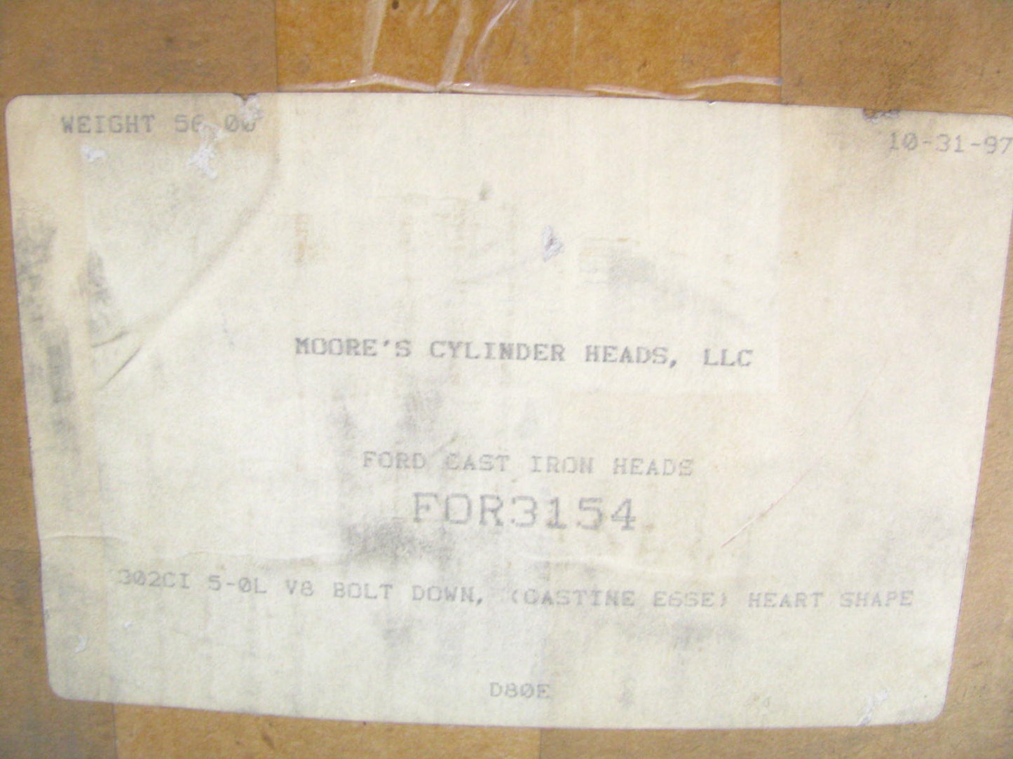 REMAN. Moores FOR3154 Engine Cylinder Head 78-86 Ford 302 SMALL BLOCK V8 5.0L