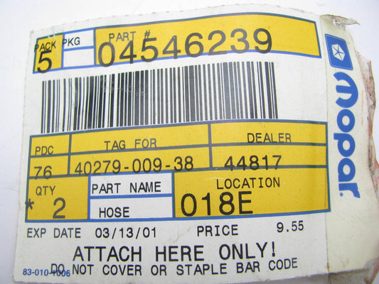 NOS OEM For Mopar Return & Pressure - Oil Cooler Lines 4546239