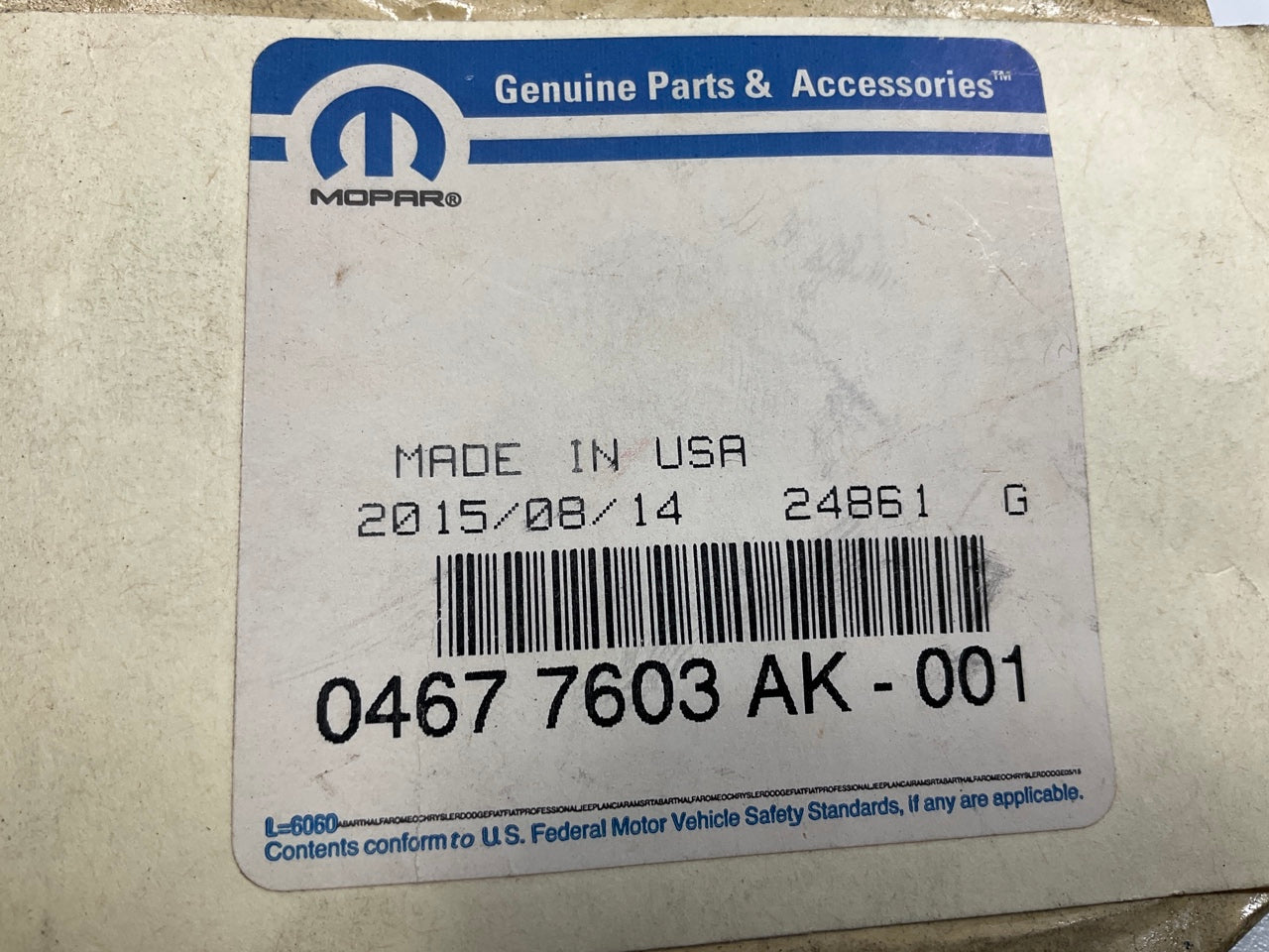 Mopar 4677603AK Heater Supply And Return Hose Line Tube For 08-09 Grand Caravan