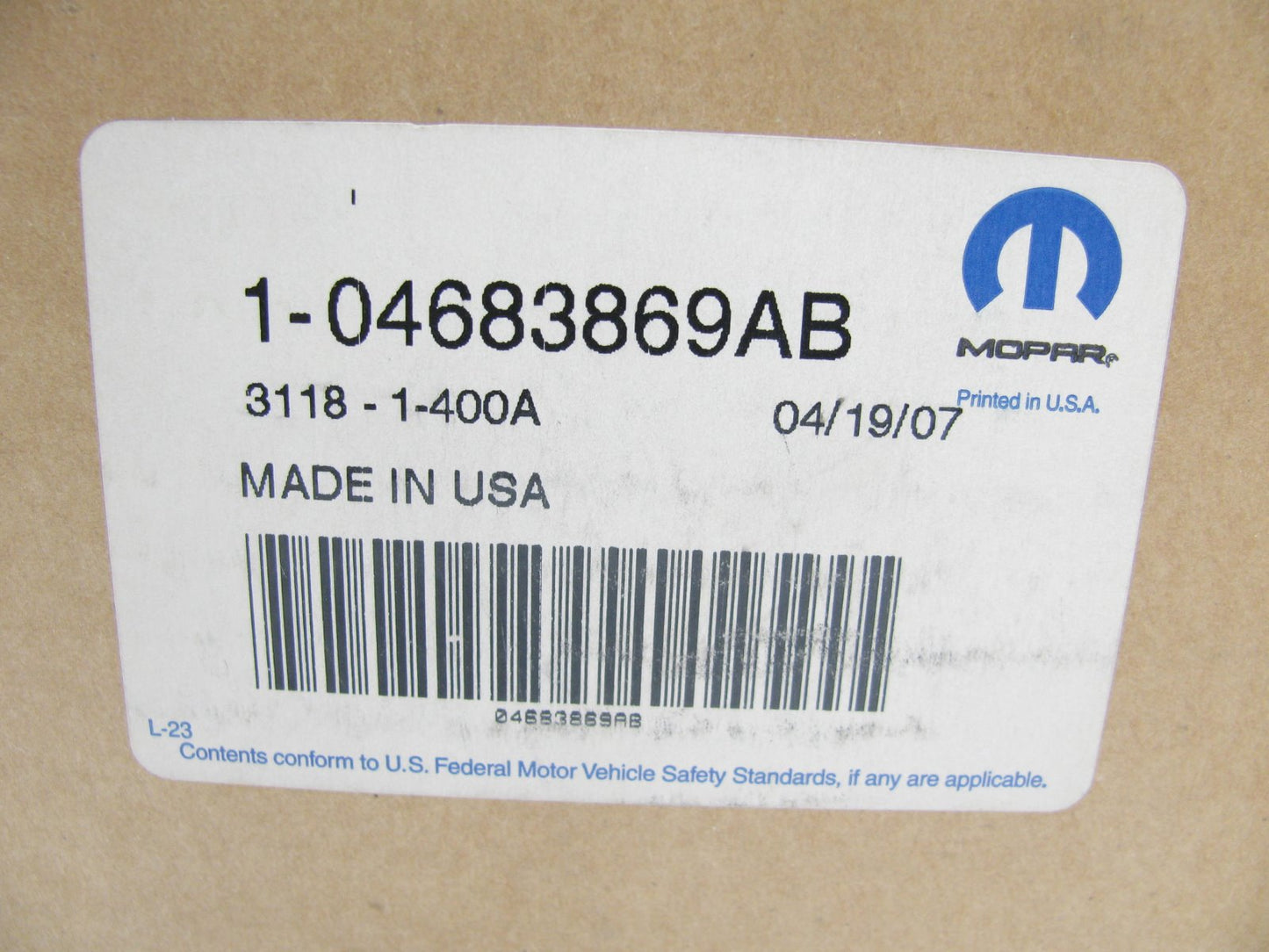 NEW GENUINE OEM Mopar 4683869AB REAR Wheel Hub - Without ABS