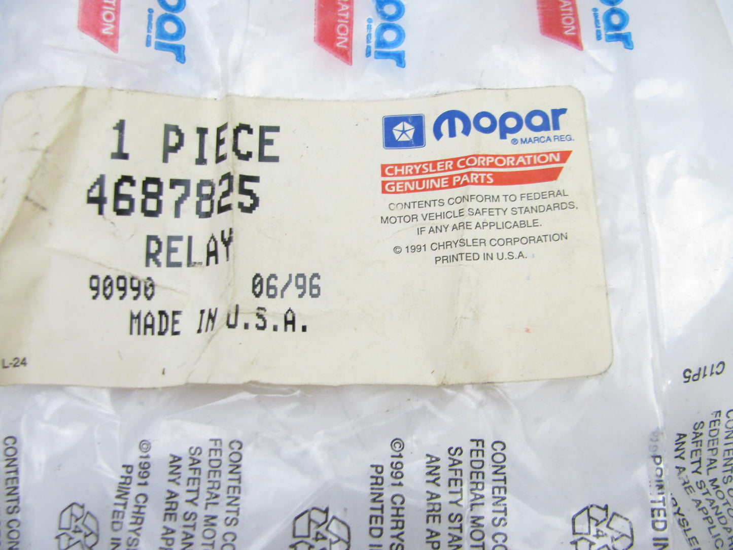NEW - OEM 4687825 Horn Relay For Mopar