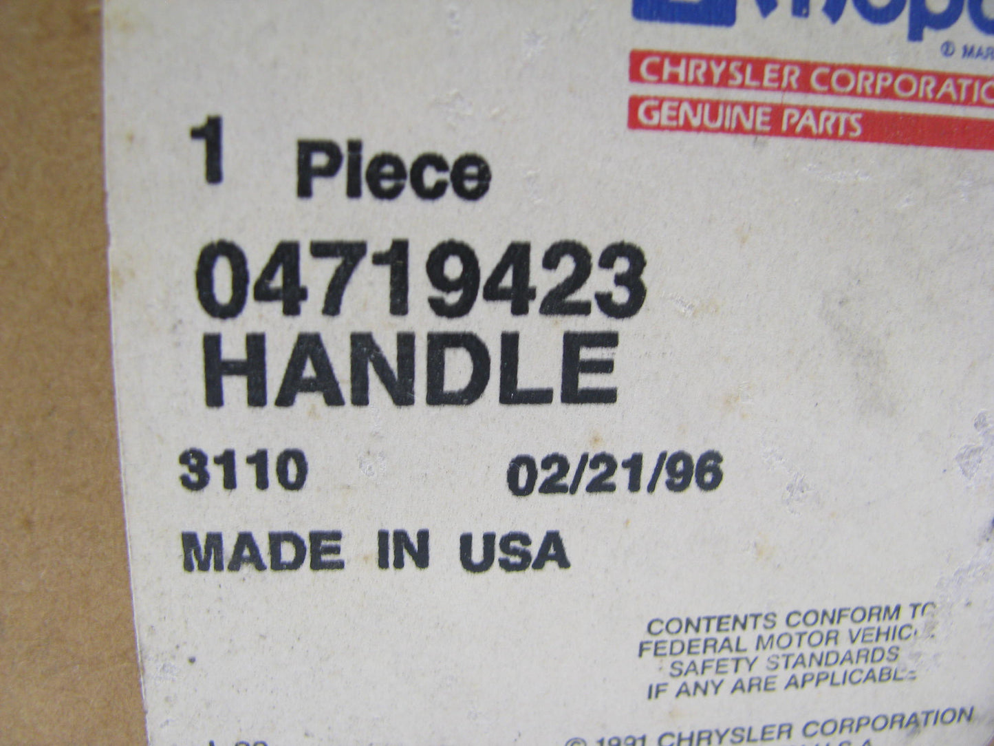 NEW - OEM Mopar 4719423 Front Left Door Handle For 1995 Dodge Spirit