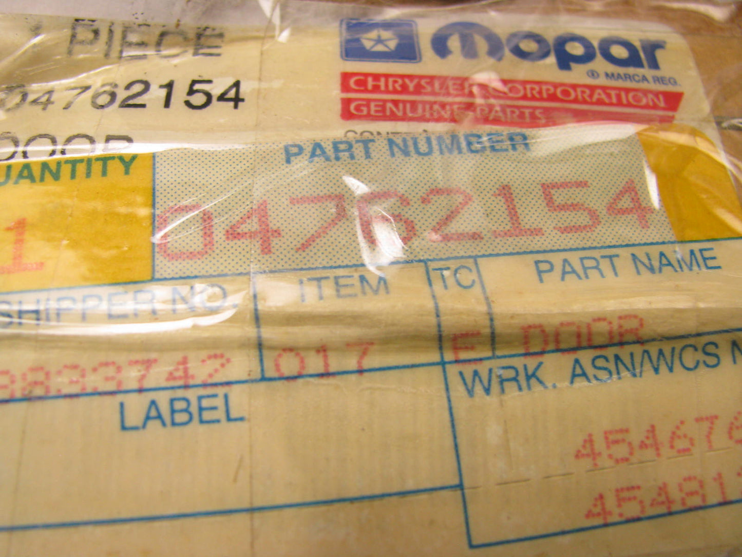 NEW - OEM MOPAR 04762154 Overhead Console Door