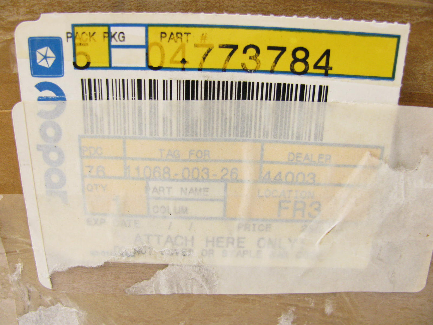 NOS OEM 4773784 Steering Column -
