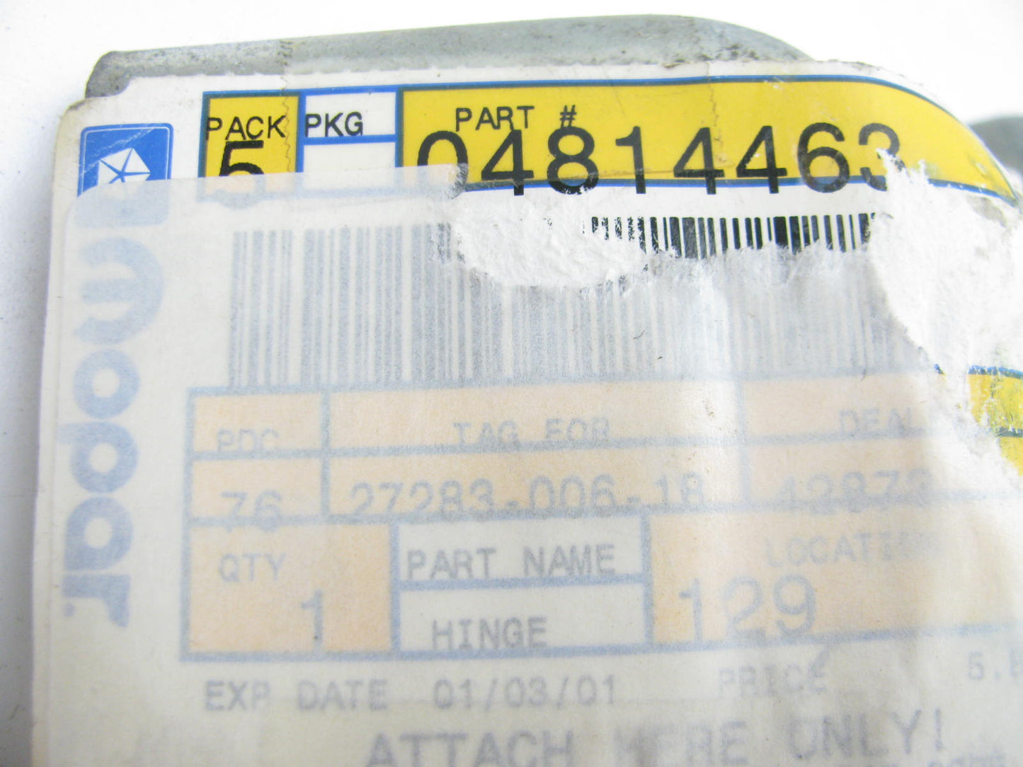 OEM LH Front Lower Door Hinge 4814463 For 95-99 Cirrus Stratus