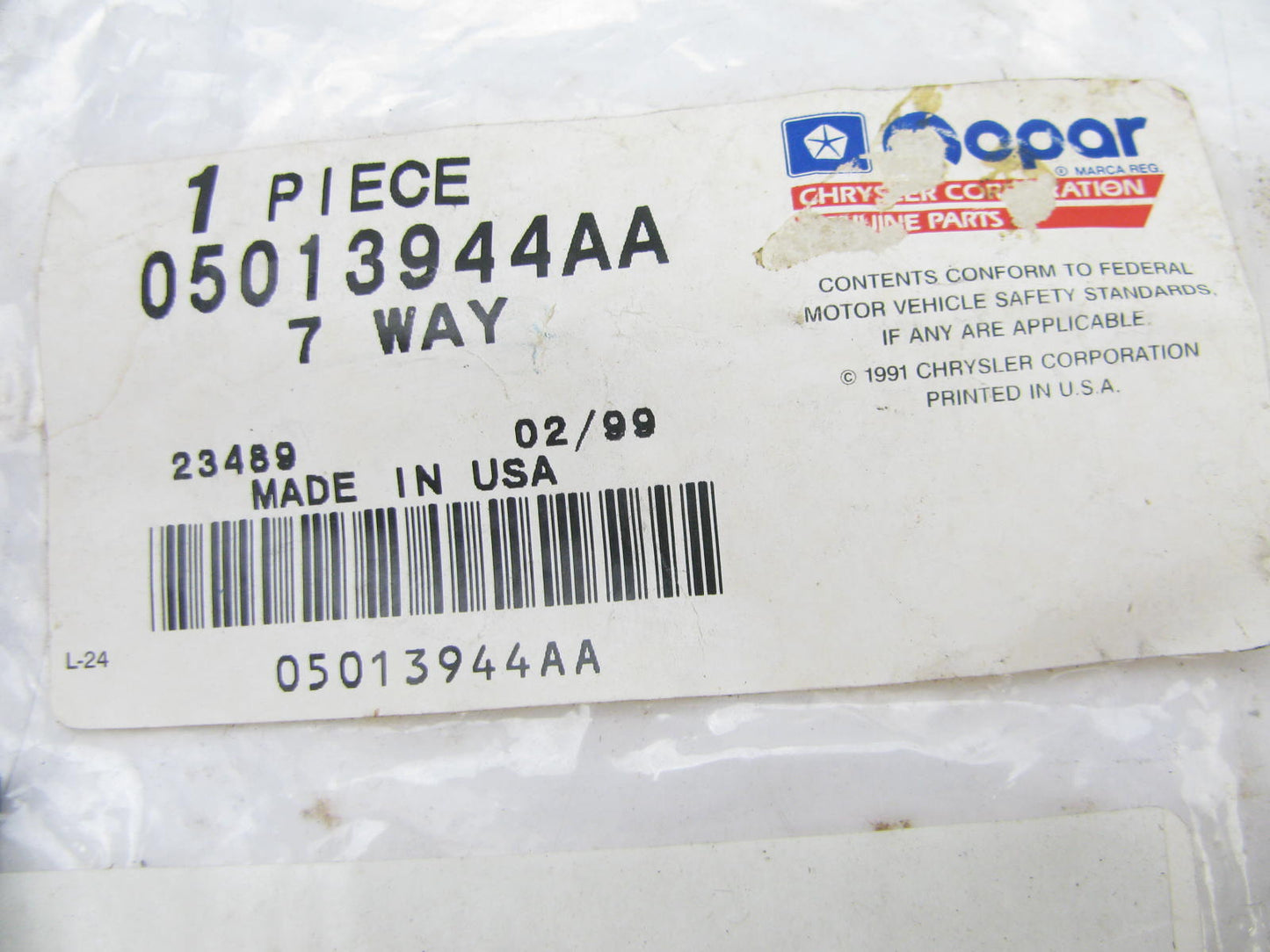 OEM 7-way Connector Pigtail Wiring Harness 05013944AA / 5013944AA