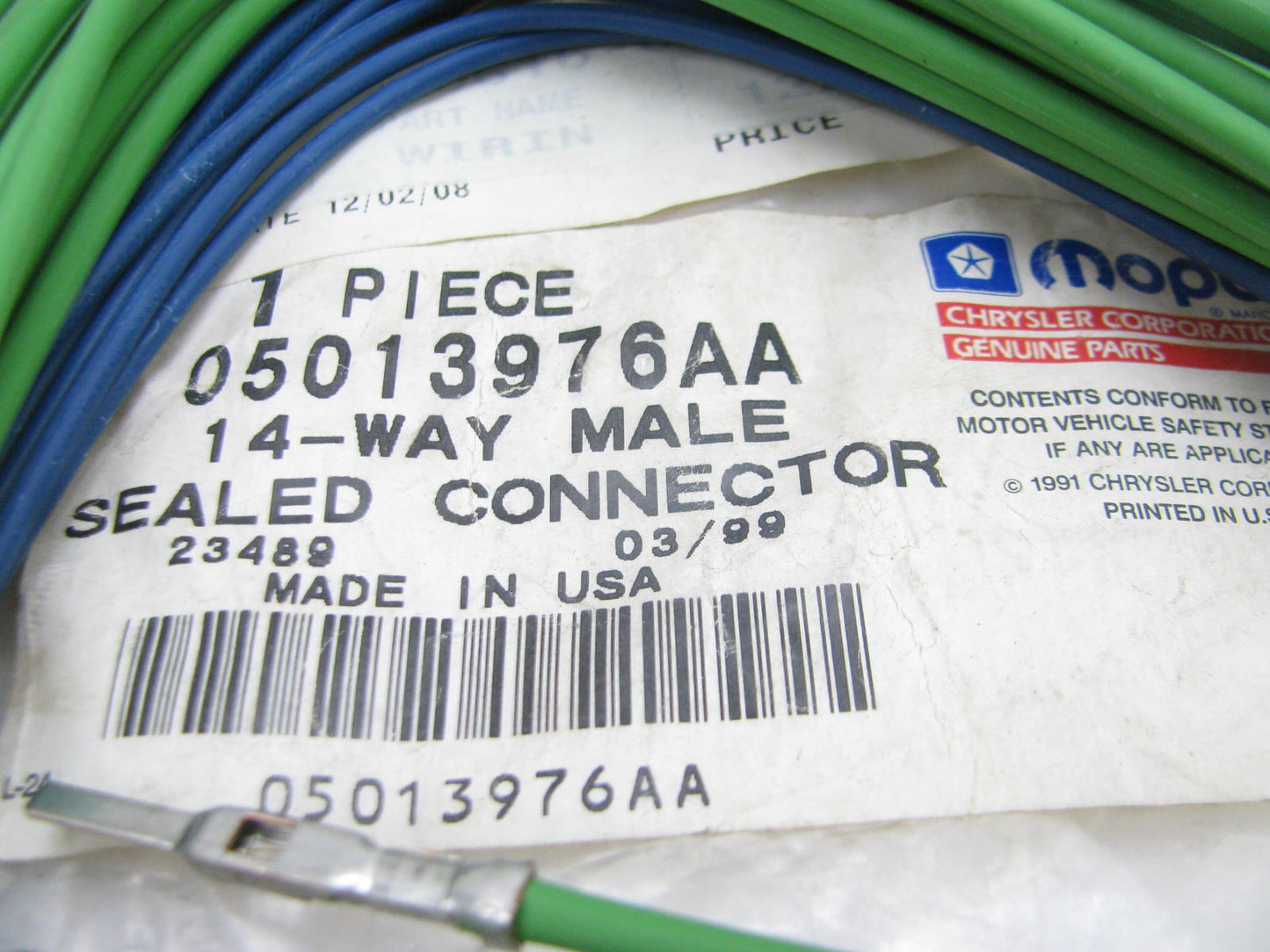OEM For Mopar/ Mitsubishi 14 Way Sealed Male Connector Pigtail 05013976AA