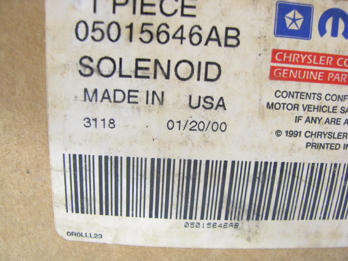 NEW - OEM Mopar 5015646AB Auto Transmission Control Solenoid A604 40TE 41TE 41TE