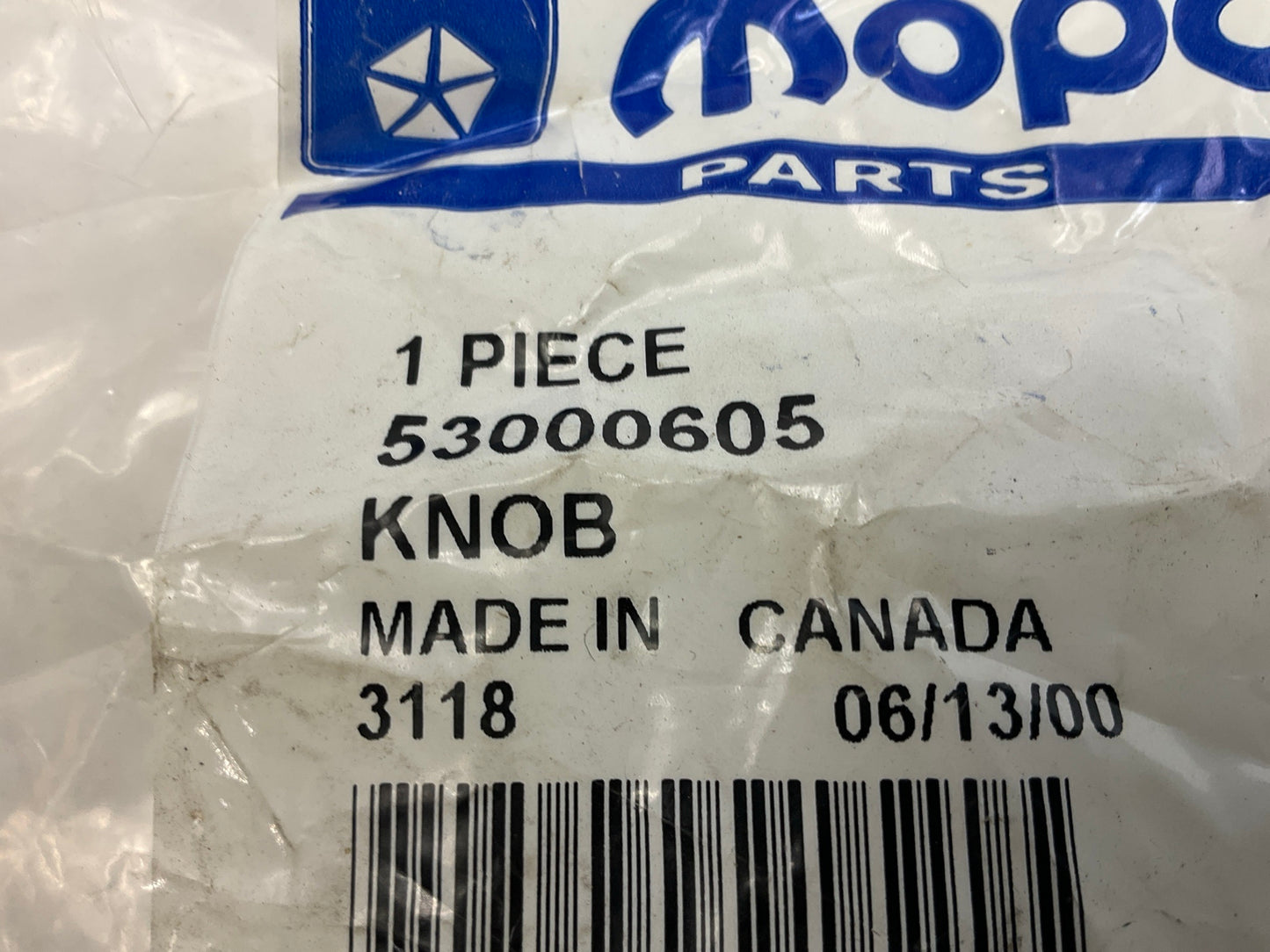 NOS OEM Mopar 53000605 Manual Trans Shift Knob For 1988-1997 Jeep Wrangler