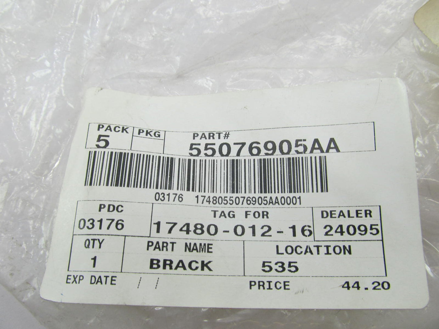 NEW - OEM 55076905AA Left Rear Bumper Valance Bracket For 1997-2005 Ram 1500