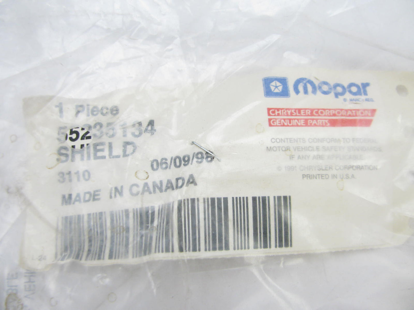 NOS OEM Front Bumber Sight Shield 55235134 For 94-97 Ram Van B150 B250 350 B3500