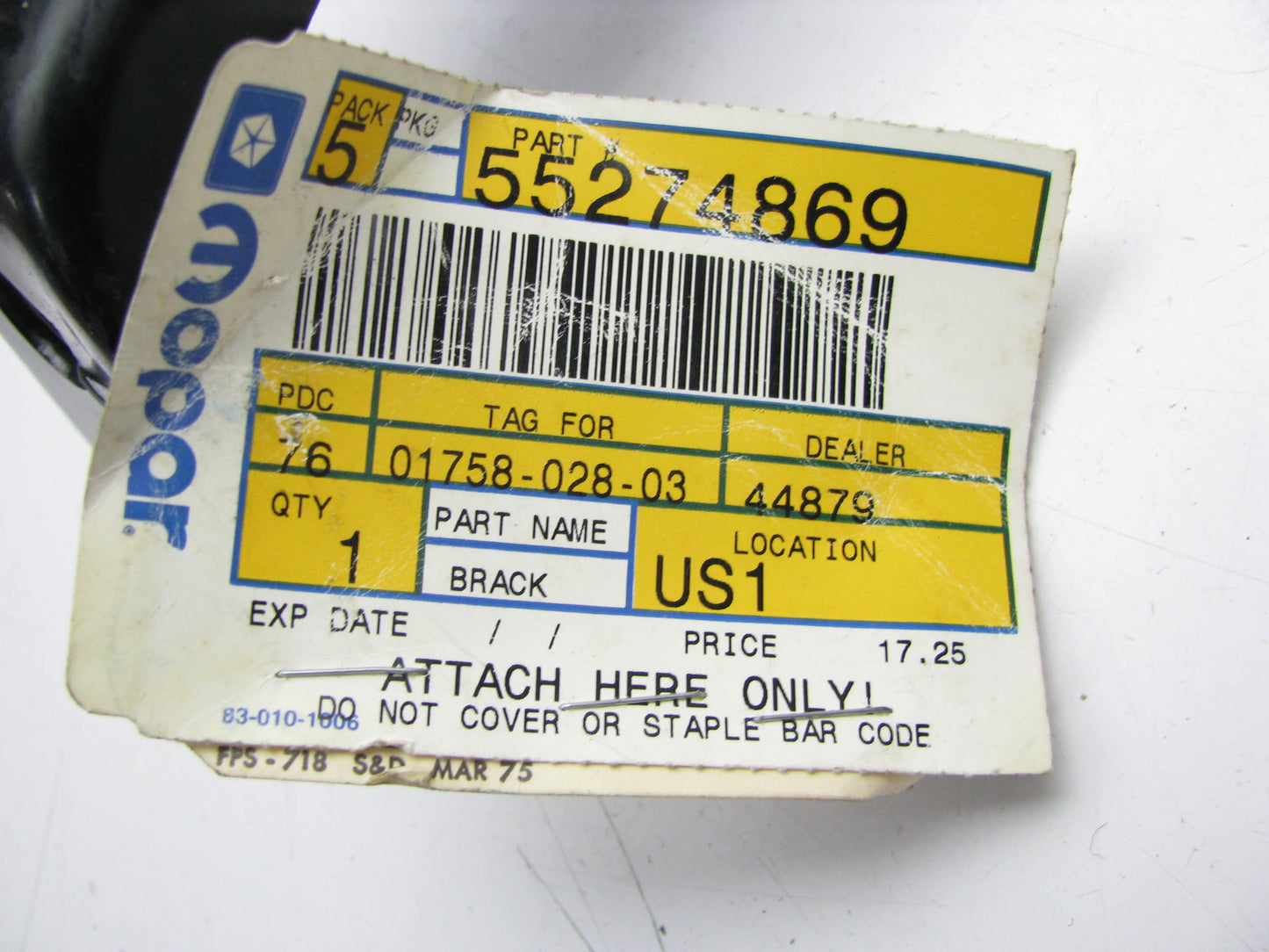 OEM Rear Bumper Side Bracket Left Outer 55274869
