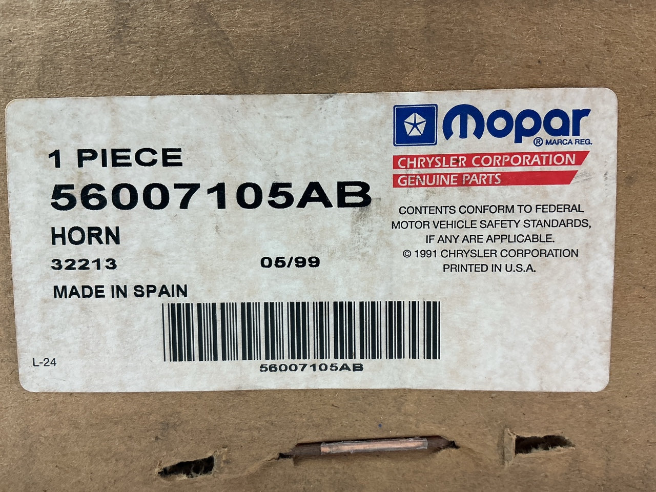 NOS OEM Mopar 56007105AB Low Note Horn For 1994-1996 Dodge Dakota Pickup Truck