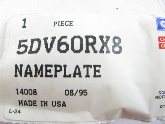 NEW - OEM 5DV60RX8 Name Plate Emblem For 1994-1996 Dodge Ram 1500
