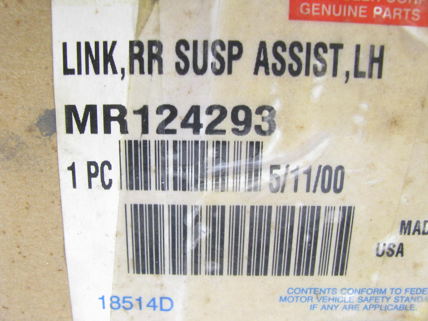 NEW - OEM Mitsubishi MR 124293 Control Arm & Ball Joint - Rear Left Lower