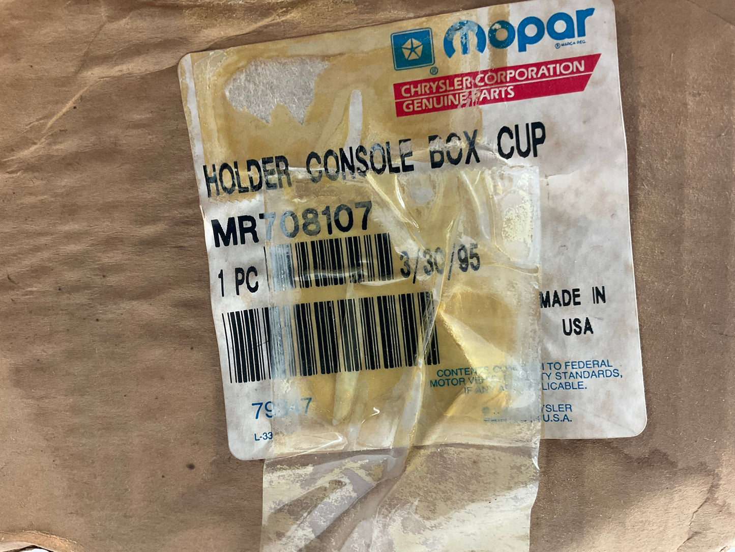 NOS OEM Mopar MR708107 Center Console Cup Holder Tray Pocket For 95-96 Sebring
