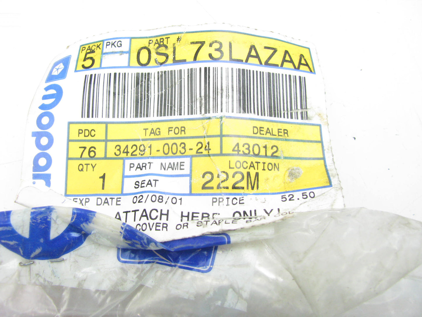 NEW SL73LAZAA Third Seat LEFT SIDE Seat Belt OEM For 2000 Chrysler MINIVANS